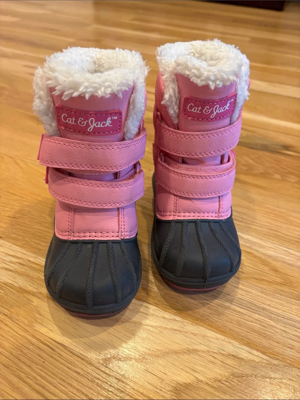 Cat & Jack Pink and Black Girls' Insulated Snow Boots